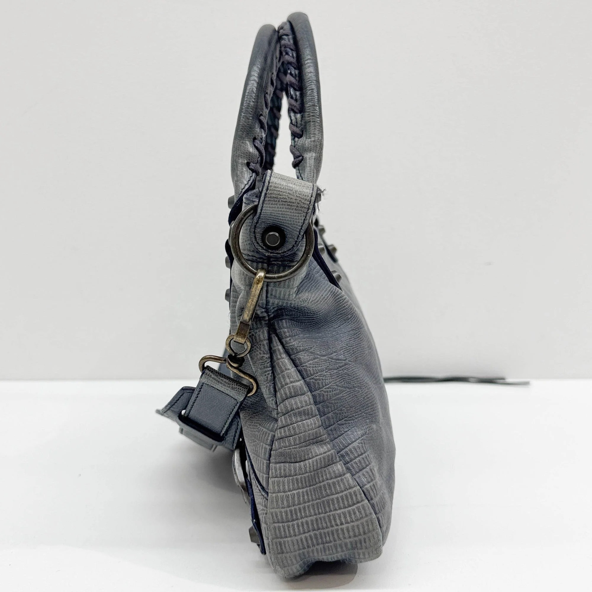 The First Blue Lizard Embossed Leather Two Way Bag - Image 6