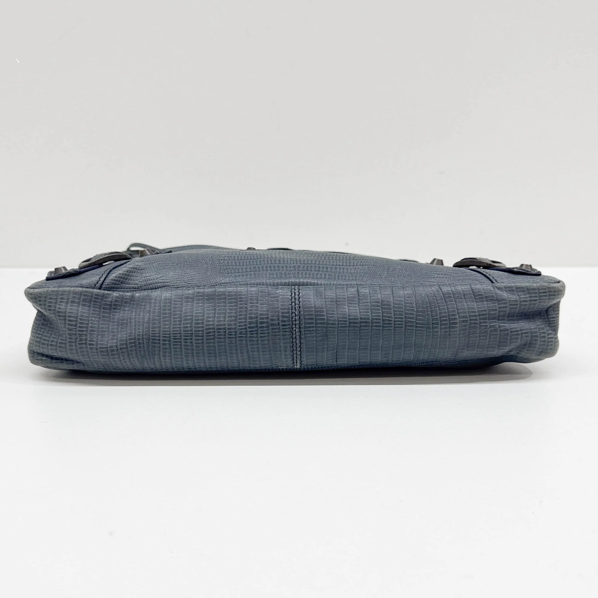 The First Blue Lizard Embossed Leather Two Way Bag - Image 8