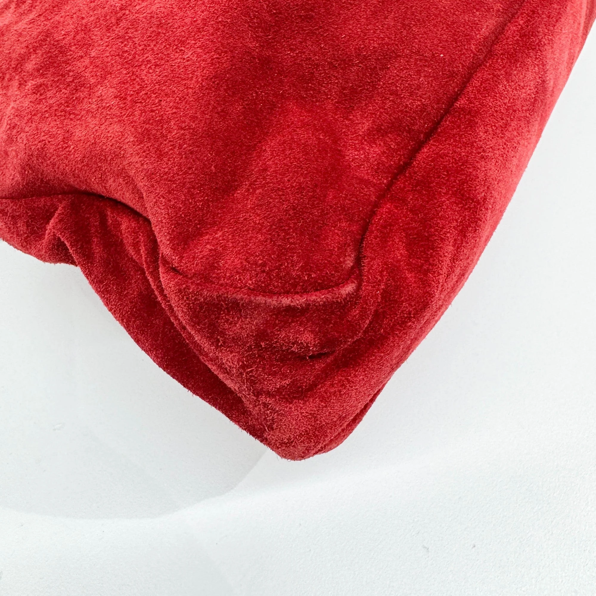 The First Ruby Red Suede Two Way Bag - Image 12