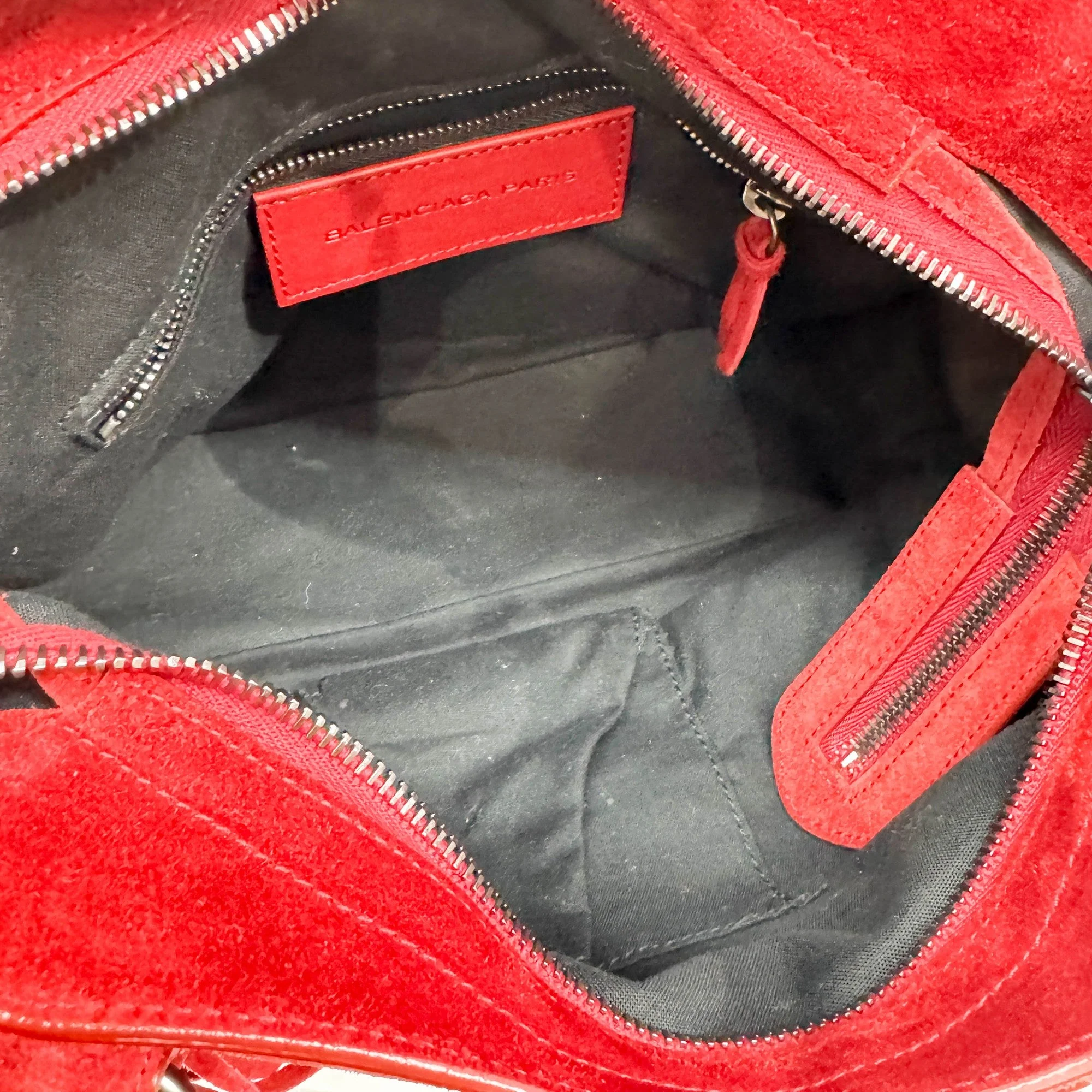 The First Ruby Red Suede Two Way Bag - Image 13