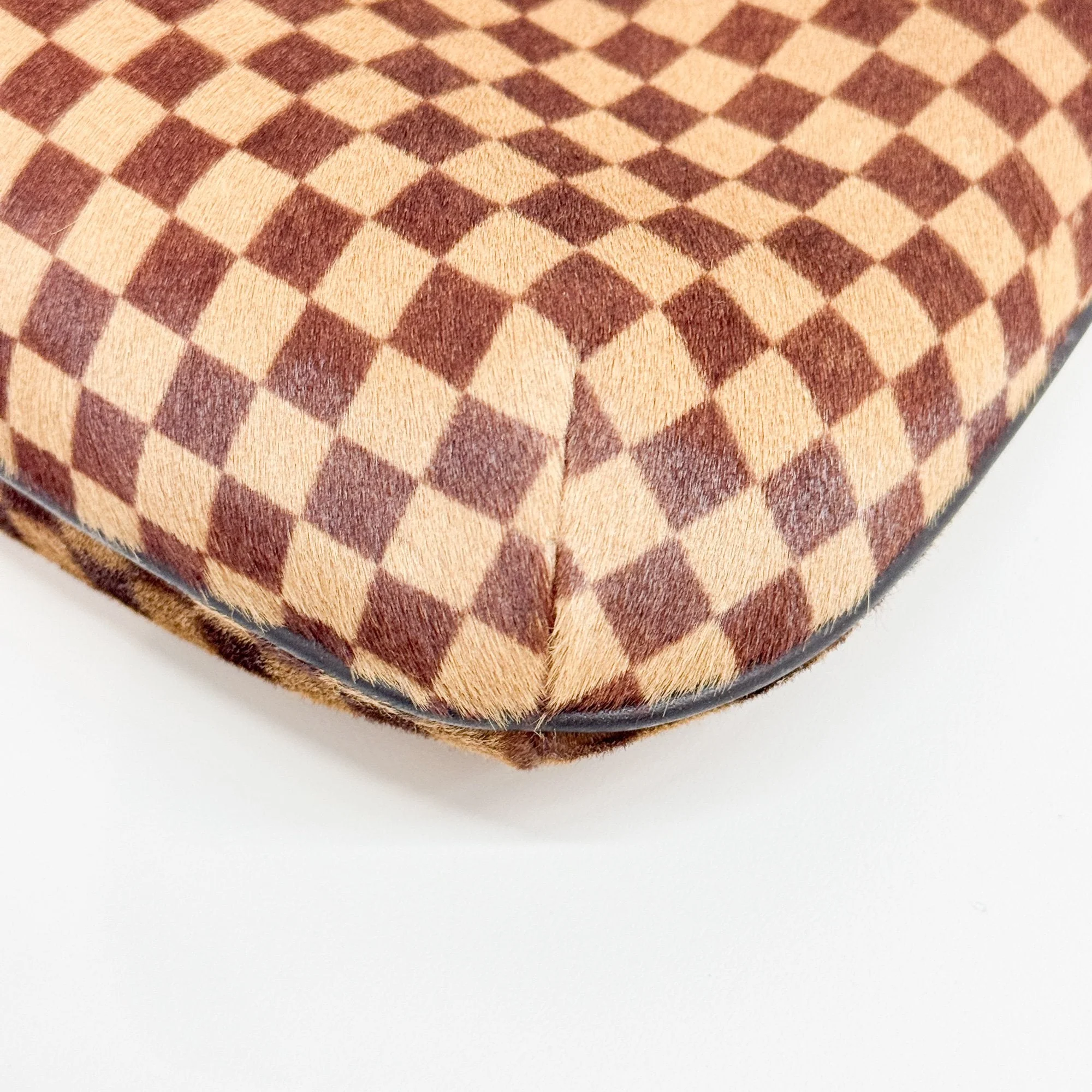 Tiger Sauvage Brown Damier Pony Hair Shoulder Bag - Image 10