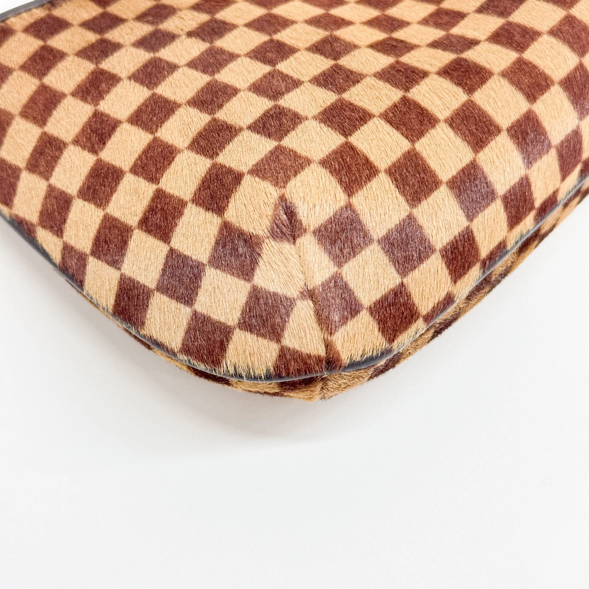 Tiger Sauvage Brown Damier Pony Hair Shoulder Bag - Image 11
