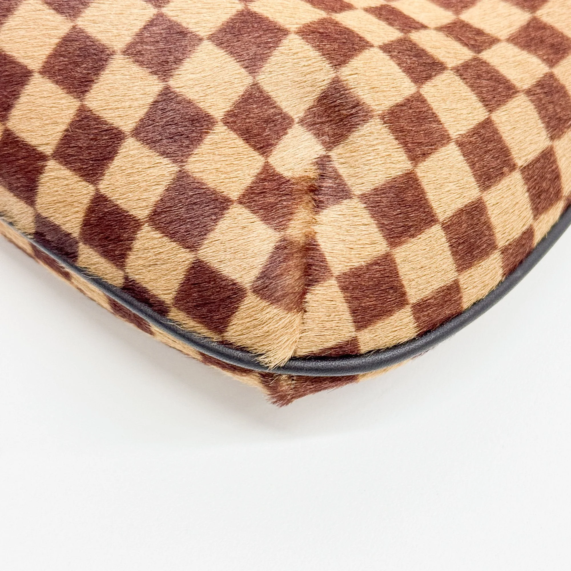 Tiger Sauvage Brown Damier Pony Hair Shoulder Bag - Image 12