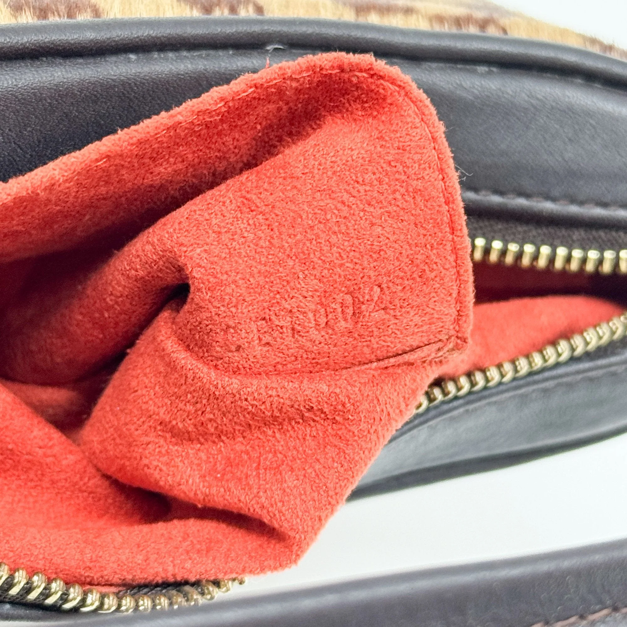 Tiger Sauvage Brown Damier Pony Hair Shoulder Bag - Image 14