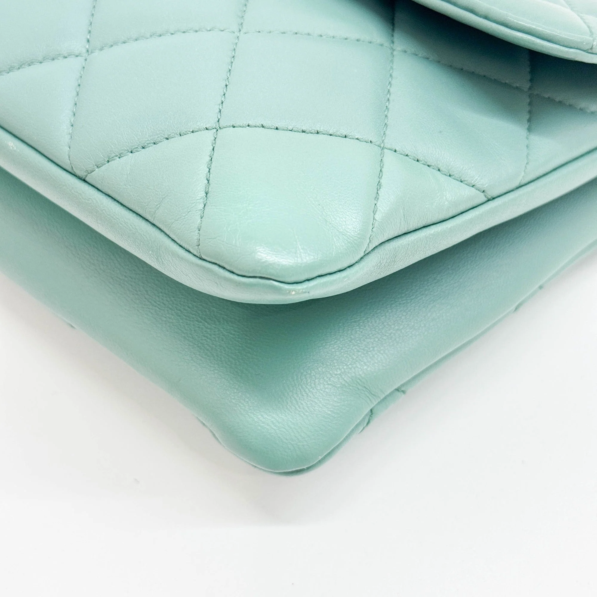 Trendy CC Flap 2014-2015 Matelasse Aquamarine Leather Shoulder Bag - Image 9