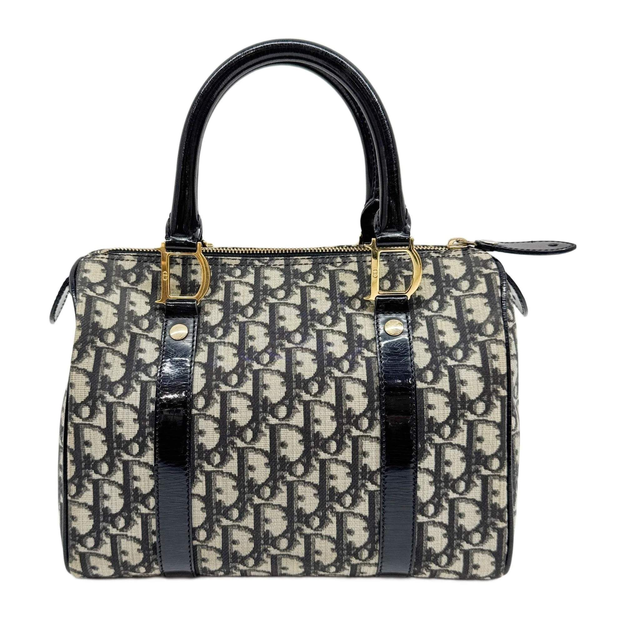 Trotter Black Coated Canvas Boston Handle Bag - Image 2