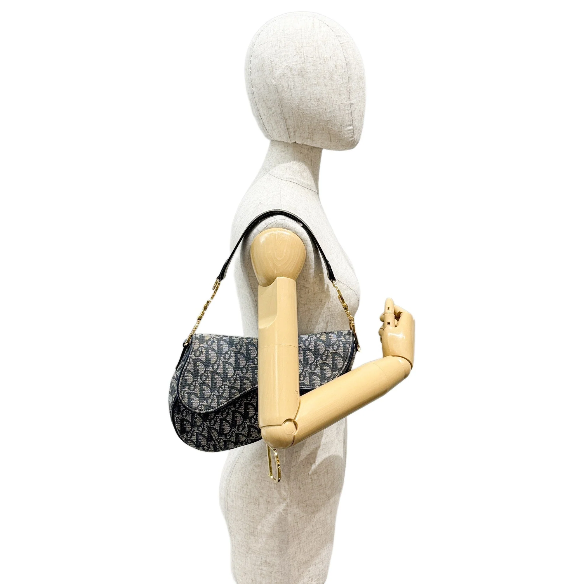 Trotter Blue Canvas Shoulder Bag - Image 5