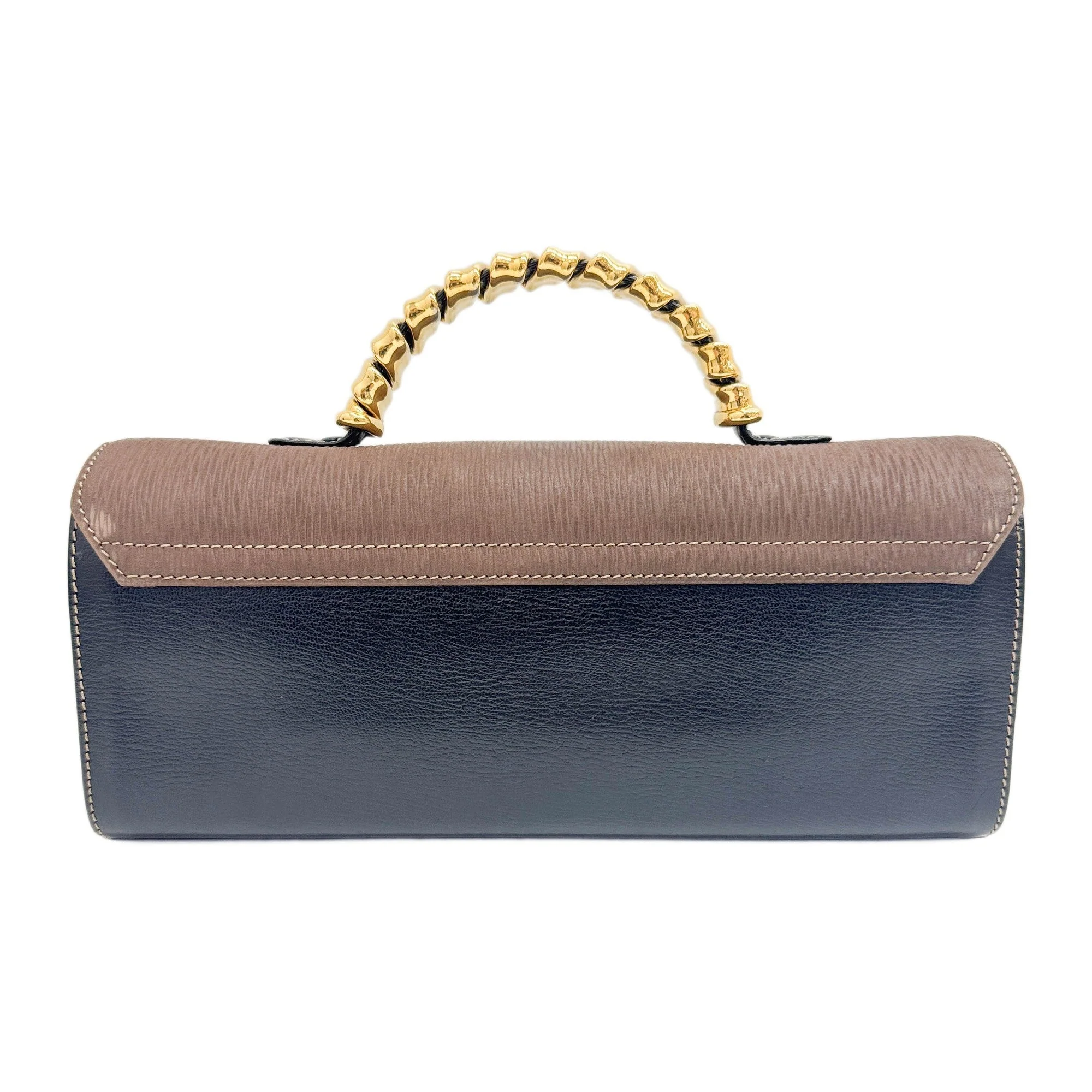 Velazquez Brown & Black Leather Hand Bag - Image 2
