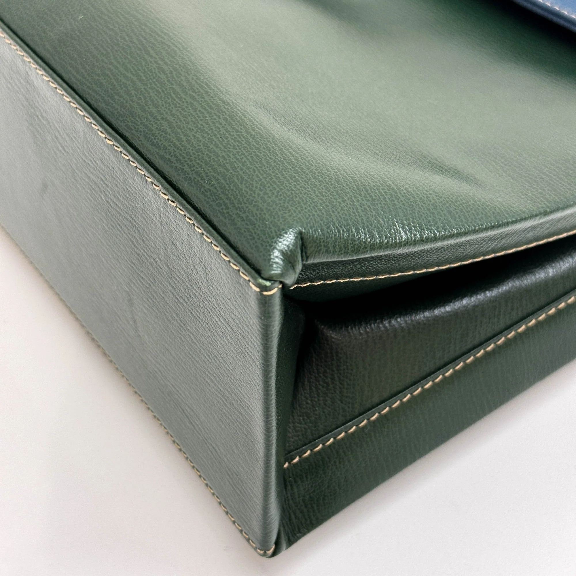 Velazquez Green Leather Two Way Bag - Image 10