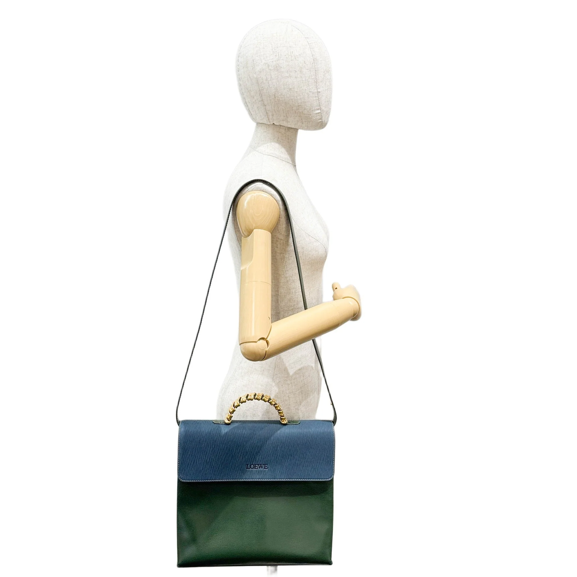 Velazquez Green Leather Two Way Bag - Image 3