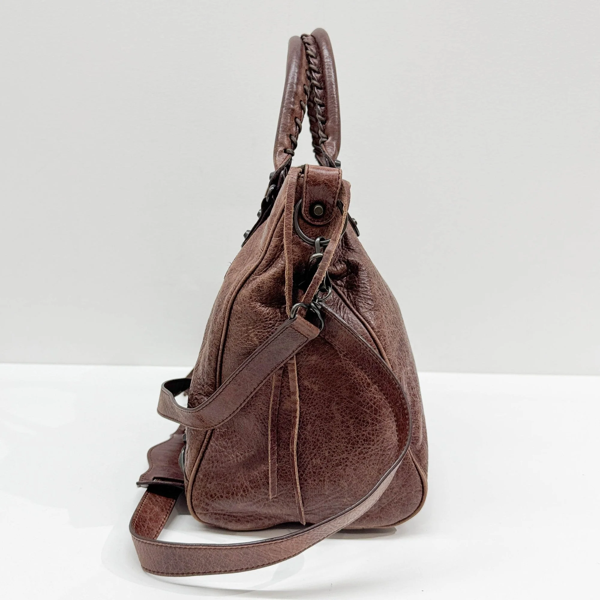 Velo Brown Leather Two Way Bag - Image 4
