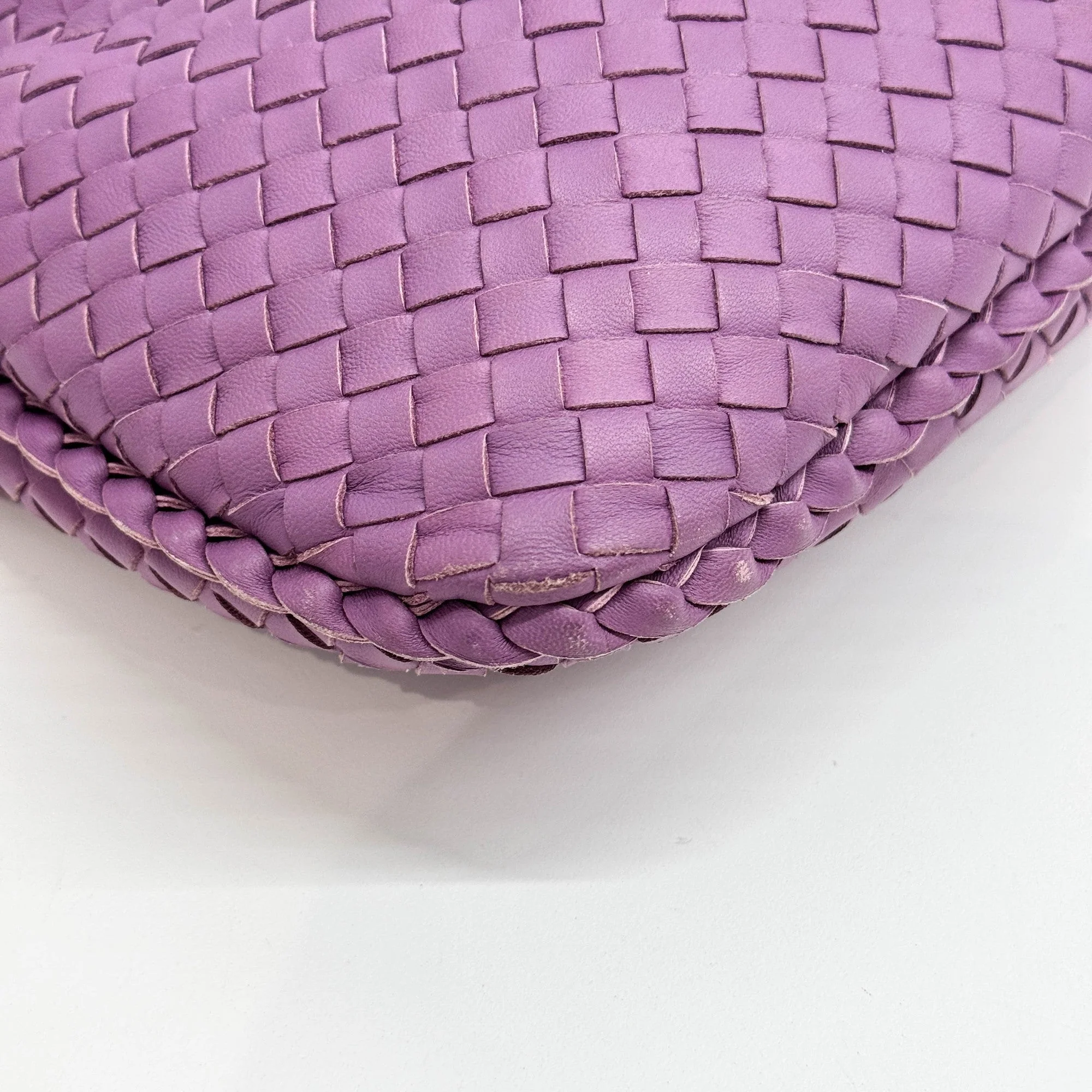 Veneta Intrecciato Purple Leather Shoulder Bag - Image 8