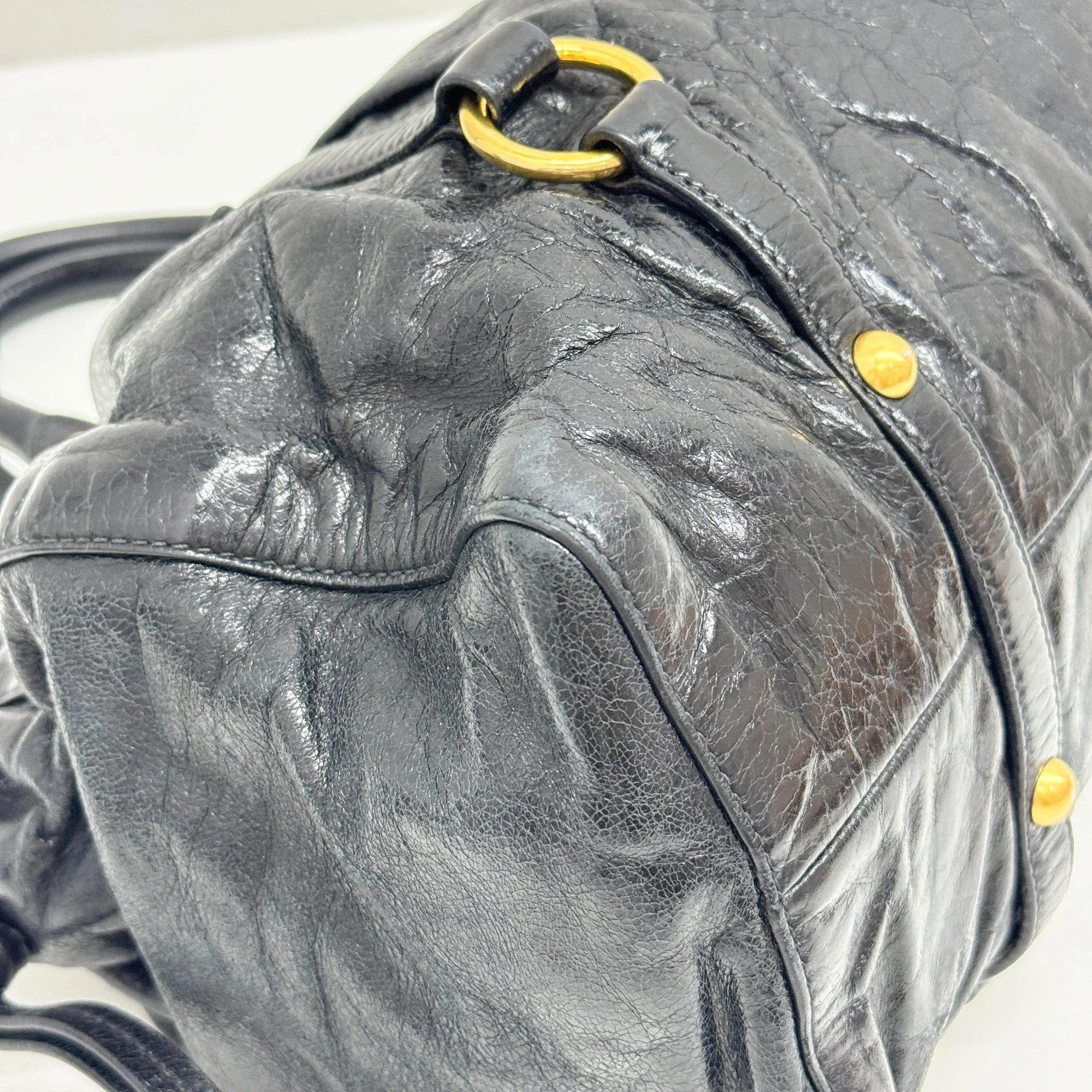 Vitello Black Leather Two Way Bag - Image 15