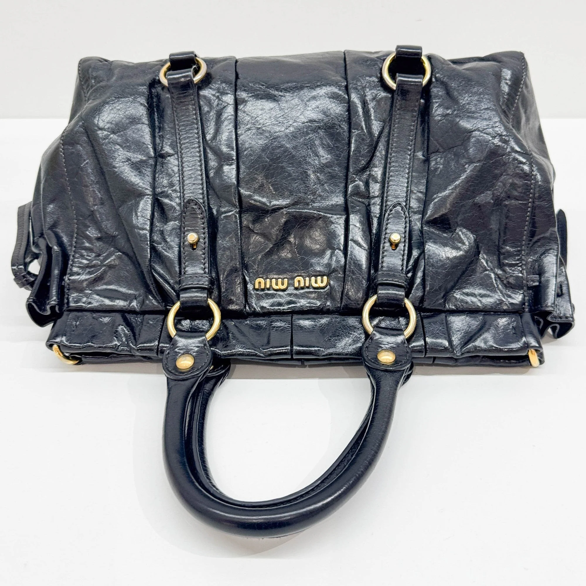 Vitello Black Leather Two Way Bag - Image 7