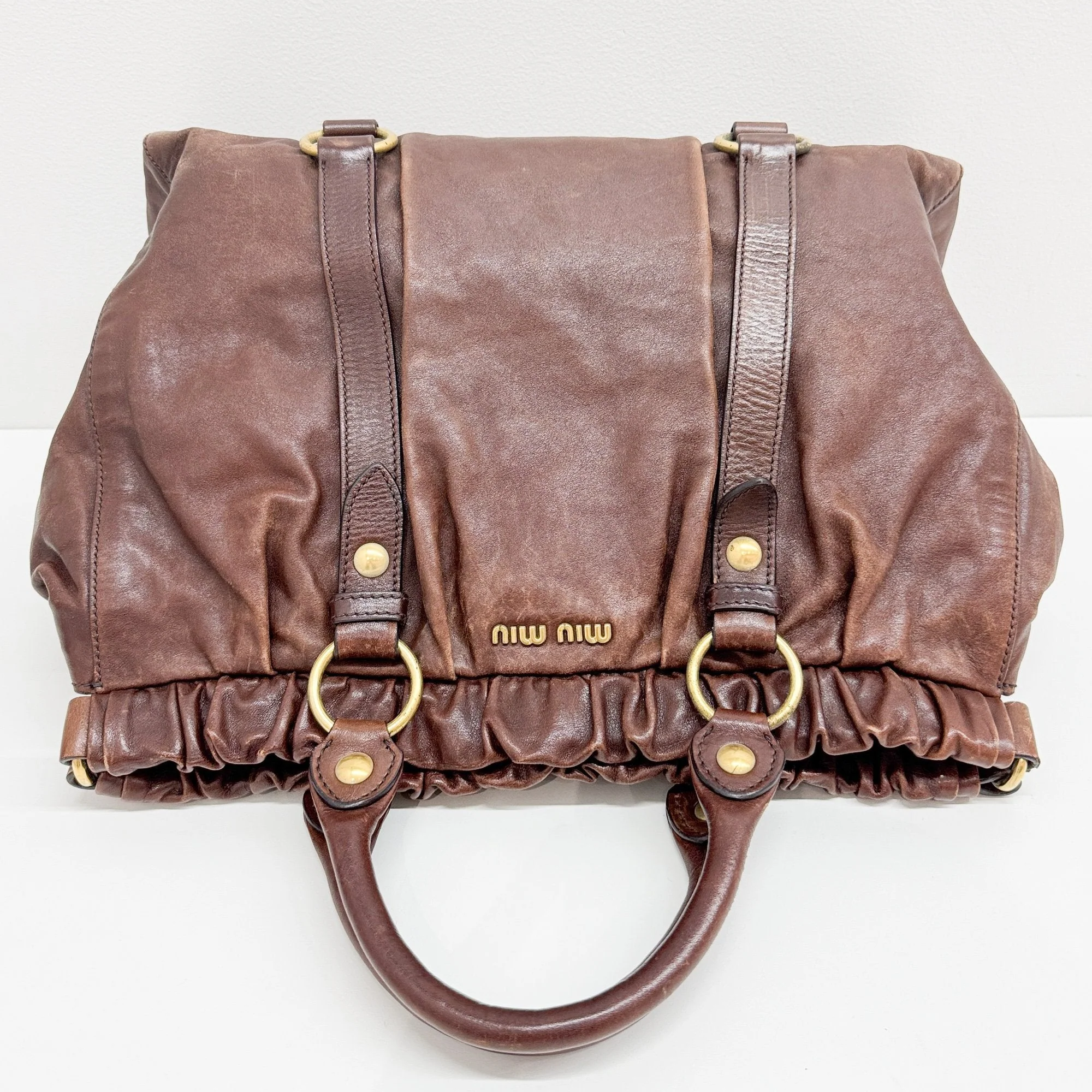 Vitello Brown Leather Two Way Bag - Image 7