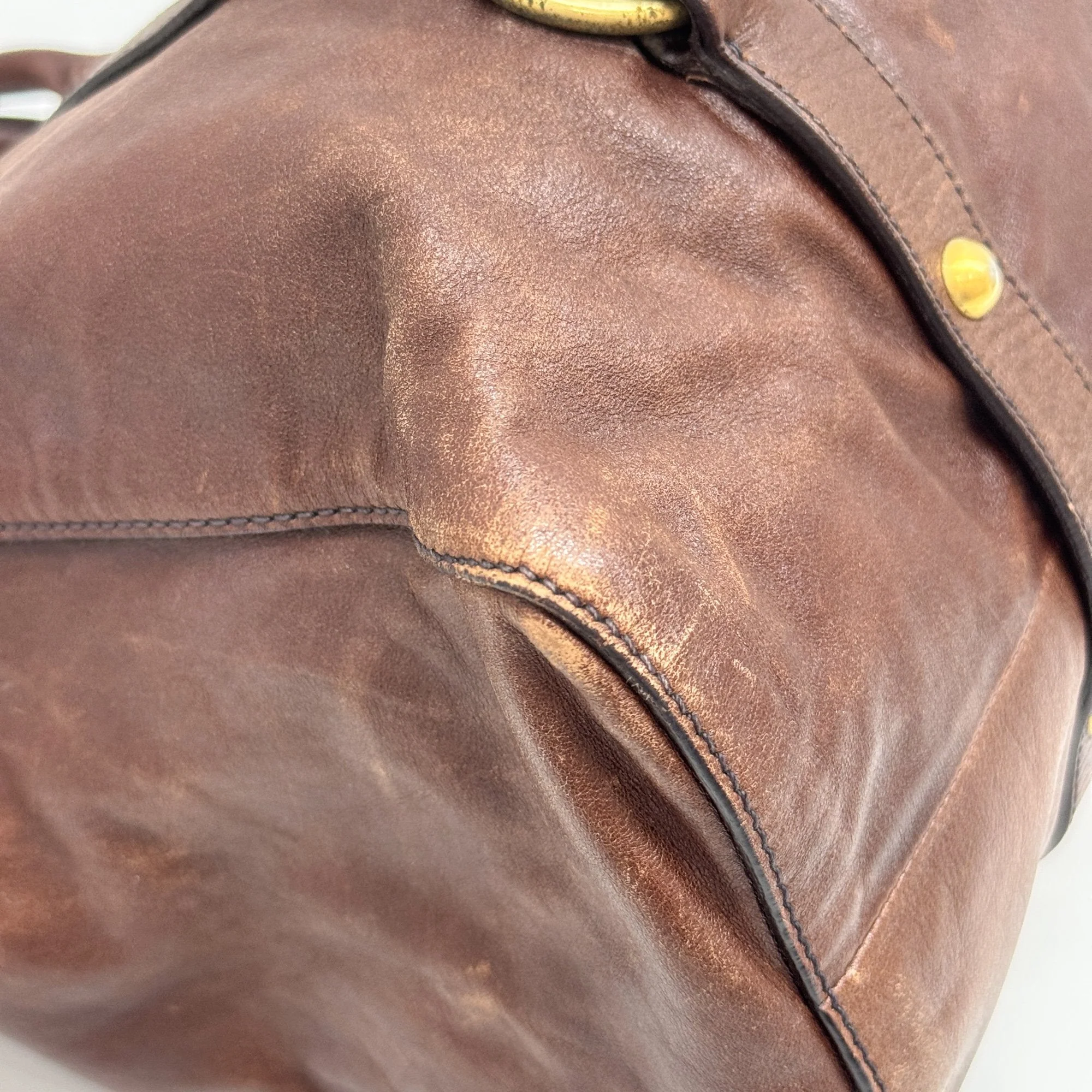 Vitello Brown Leather Two Way Bag - Image 9