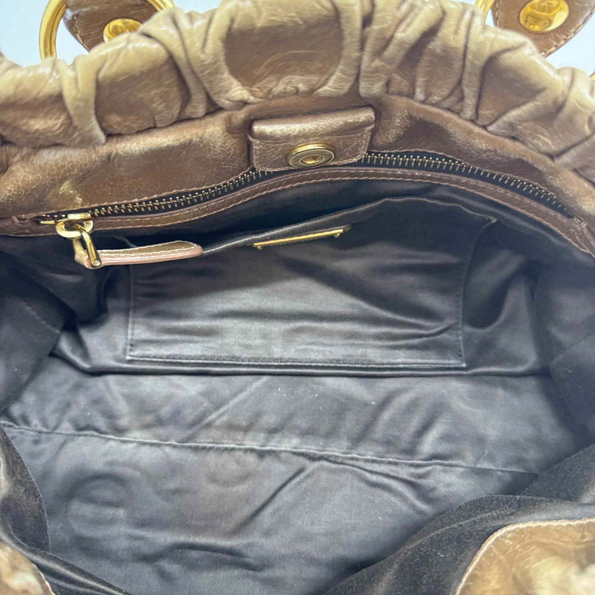 Vitello Brown Leather Two Way Bag - Image 14