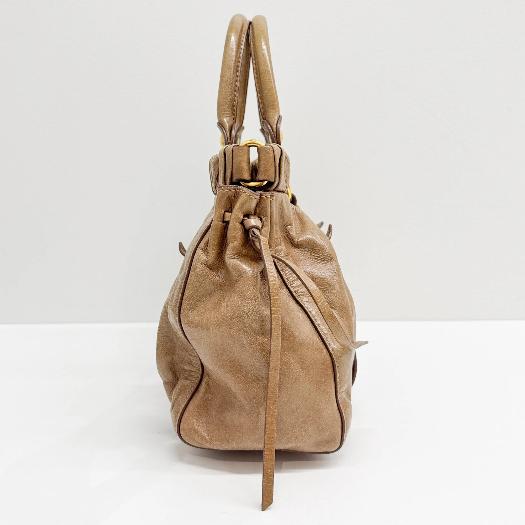 Vitello Brown Leather Two Way Bag - Image 6