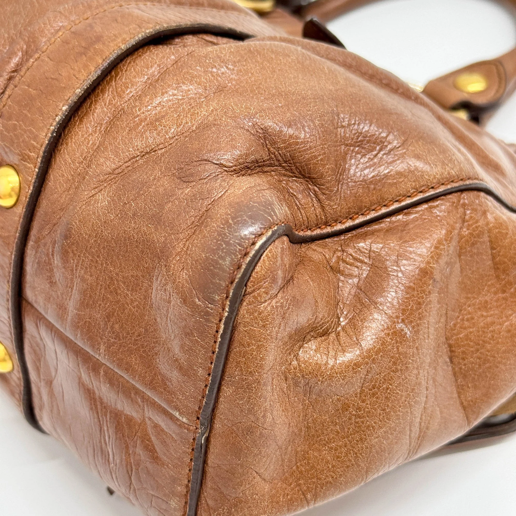 Vitello Brown Leather Two-Way Bag - Image 11