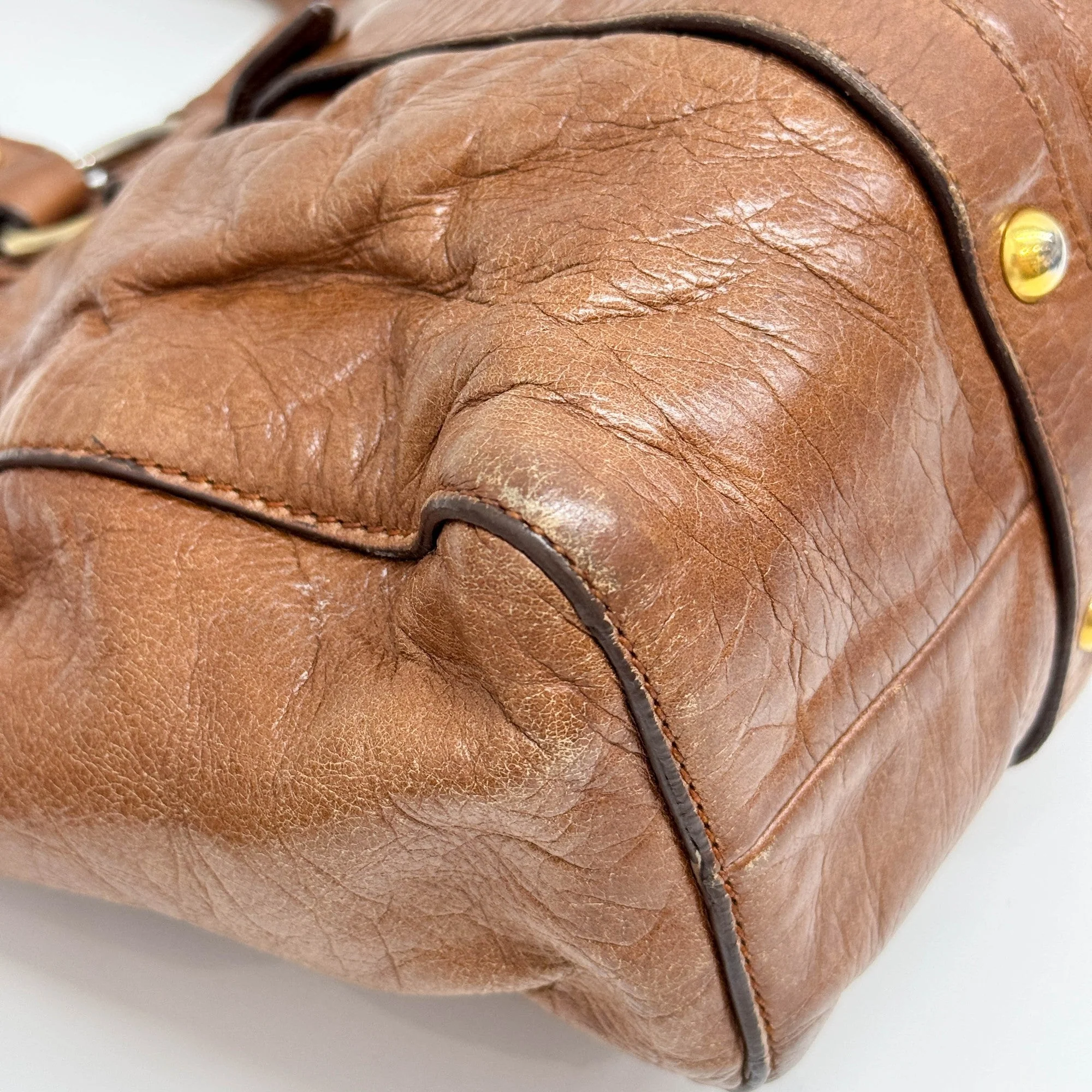 Vitello Brown Leather Two-Way Bag - Image 12