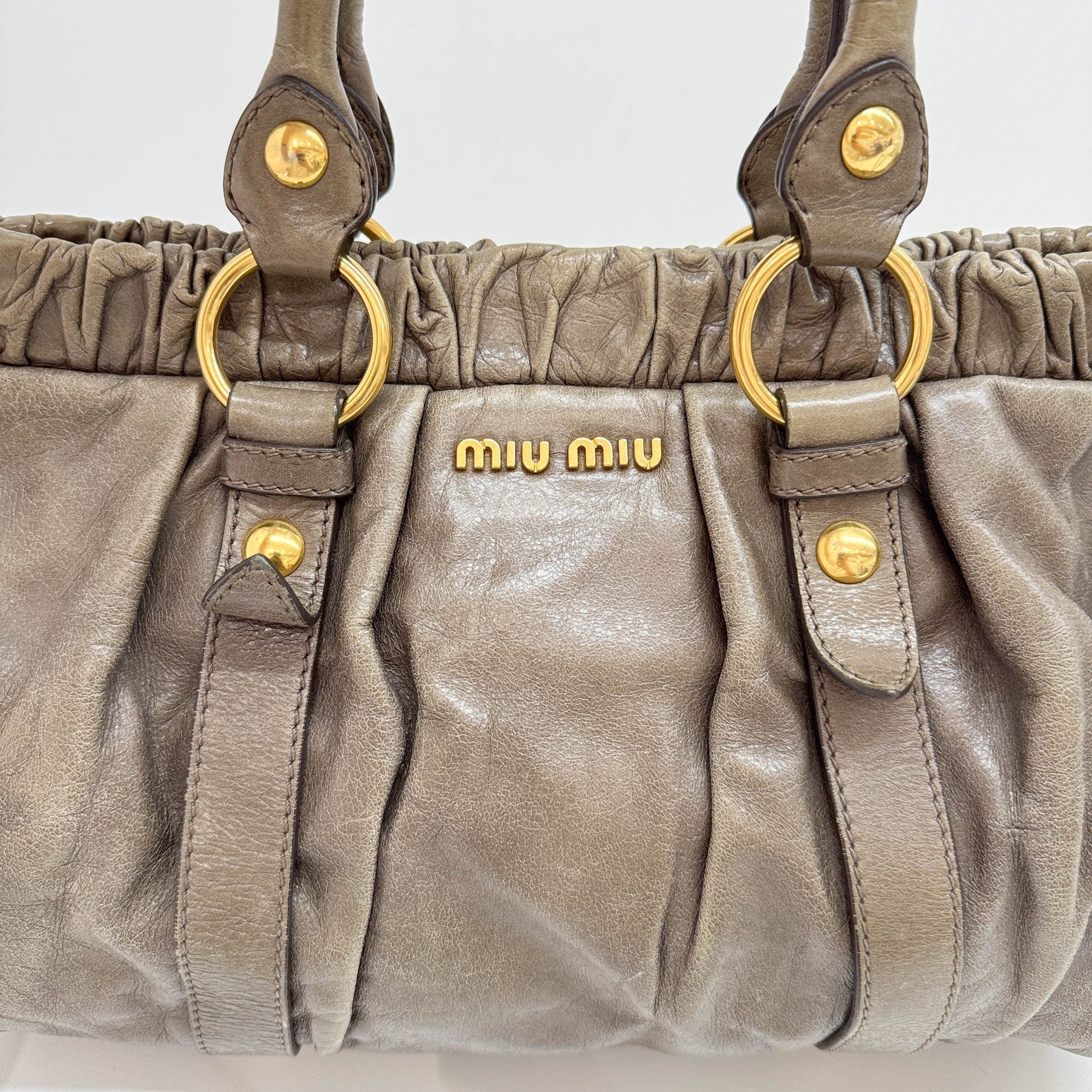 Vitello Dark Khaki Leather Hand Bag - Image 12