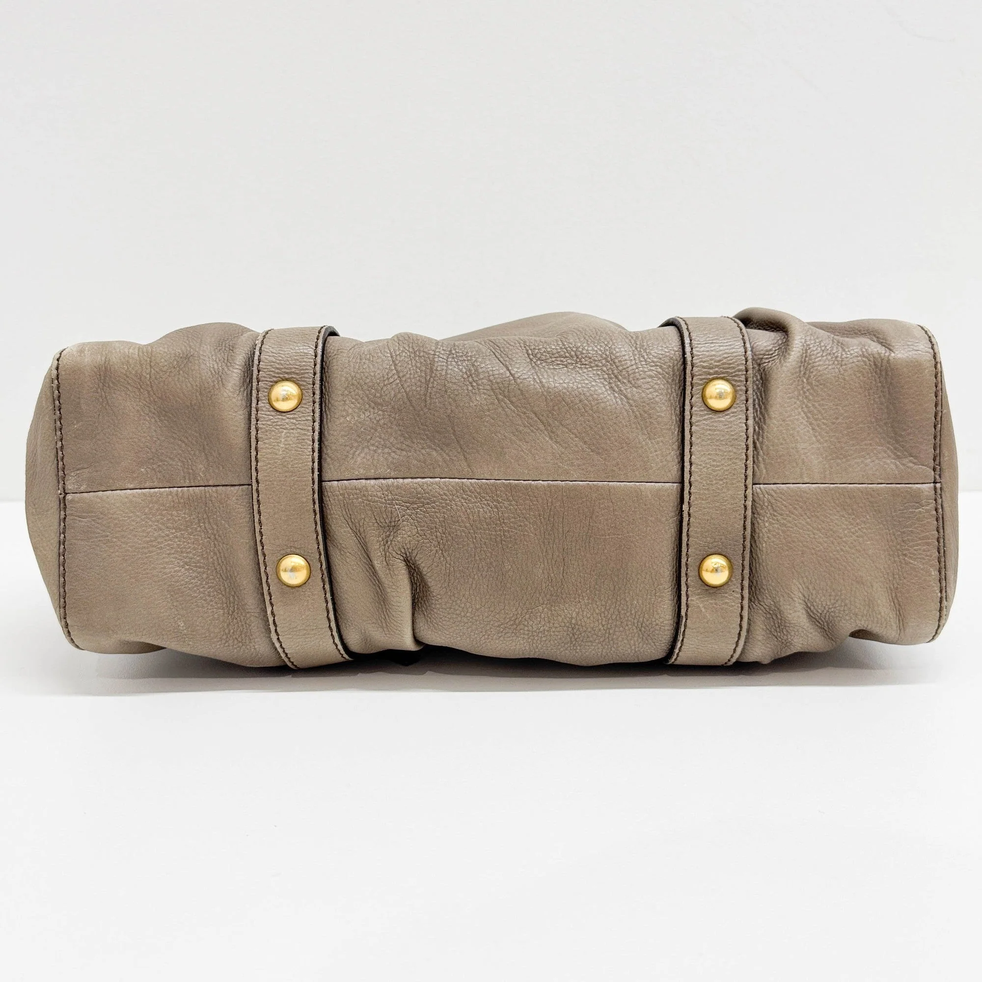 Vitello Dusty Brown Leather Hand Bag - Image 7
