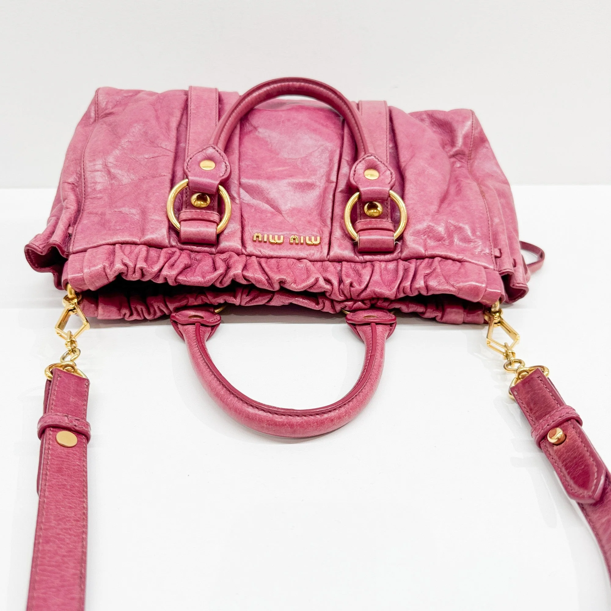 Vitello Fuchsia Pink Two Way Bag - Image 7