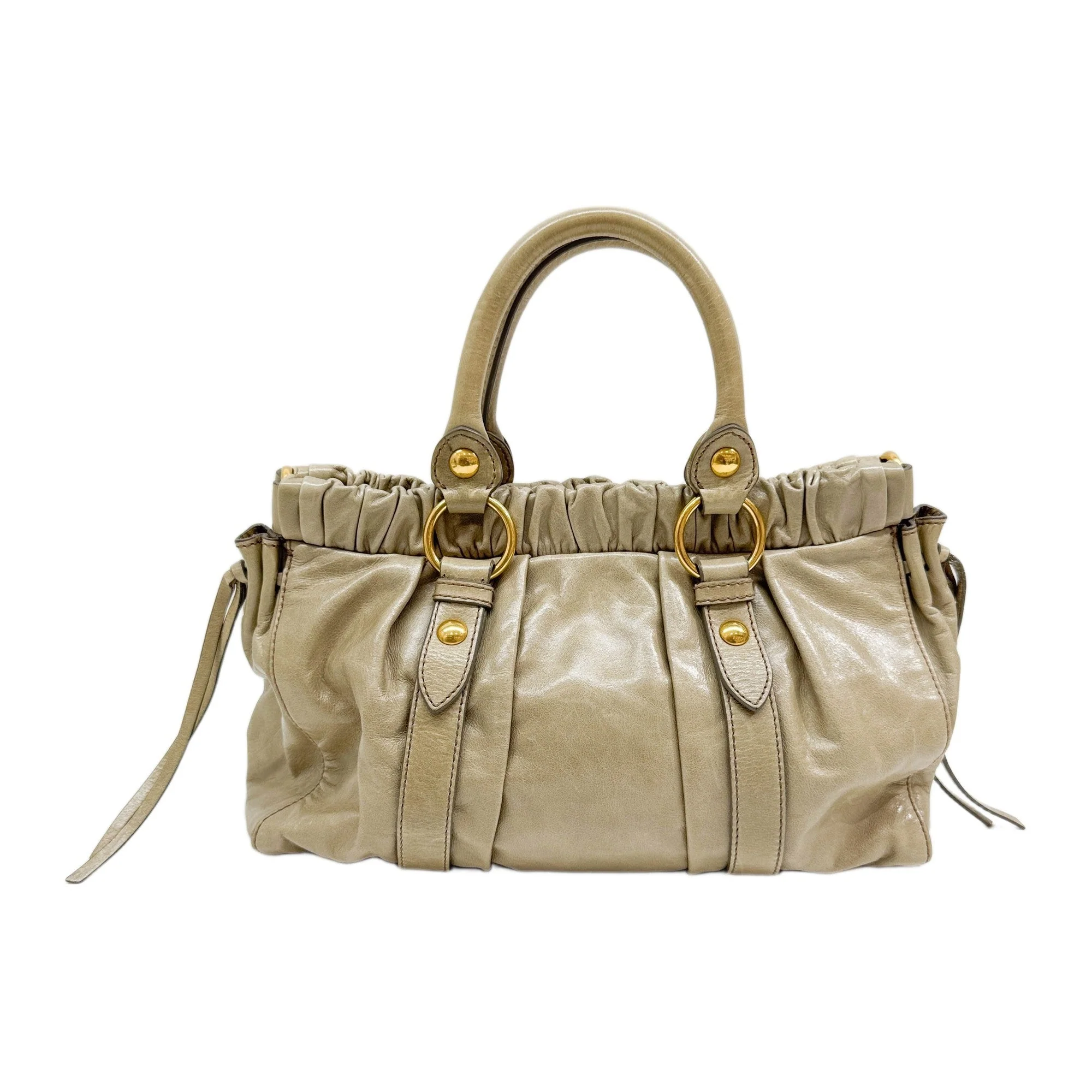 Vitello Sand Brown Calfskin Leather Handle Bag - Image 2