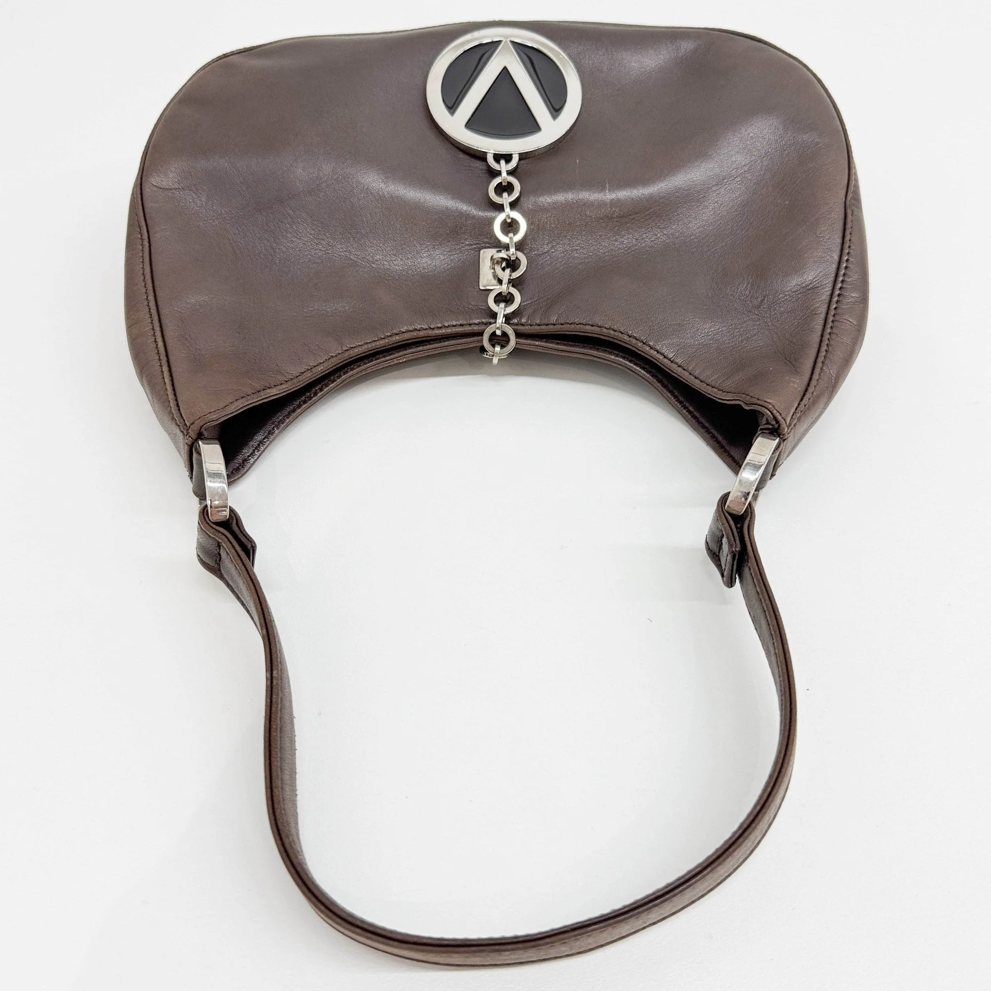 VLogo Moon Brown Leather Shoulder Bag - Image 6