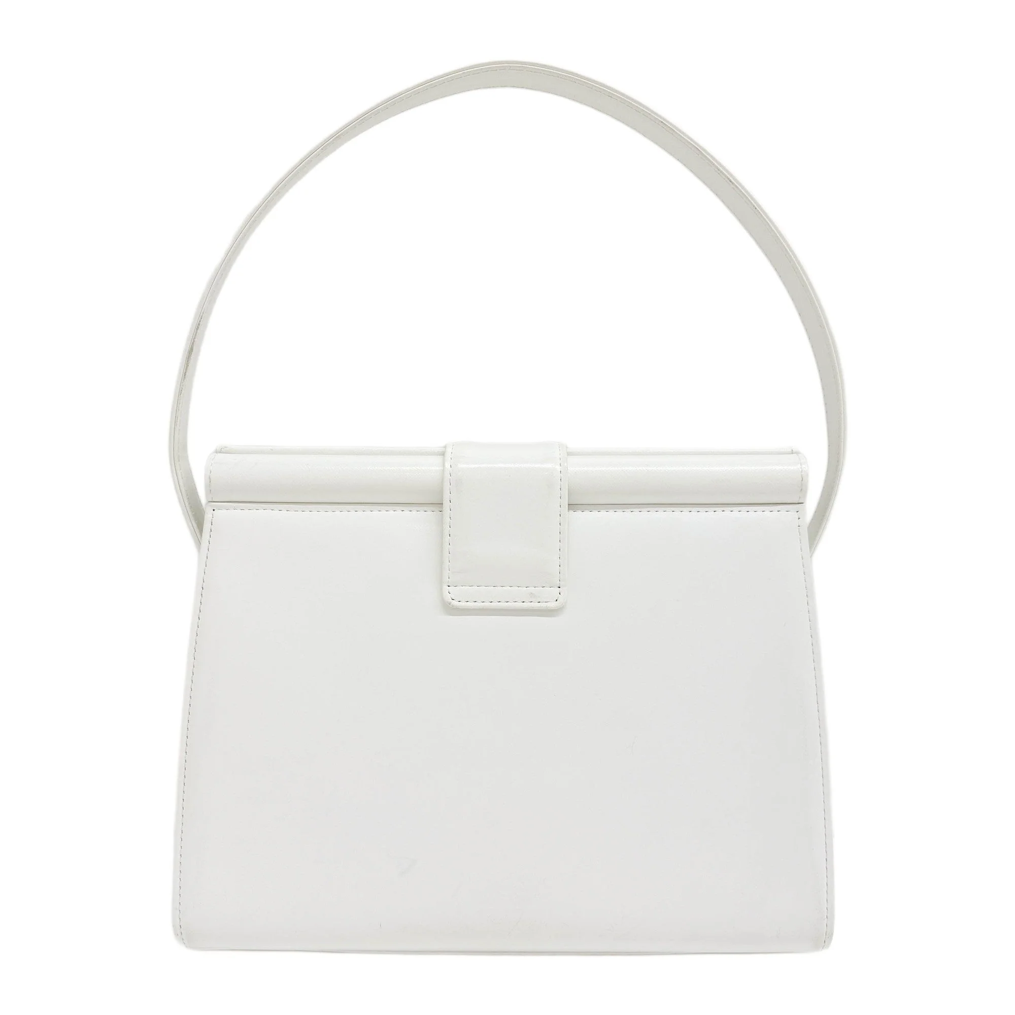 White Leather Shoulder Bag - Image 2