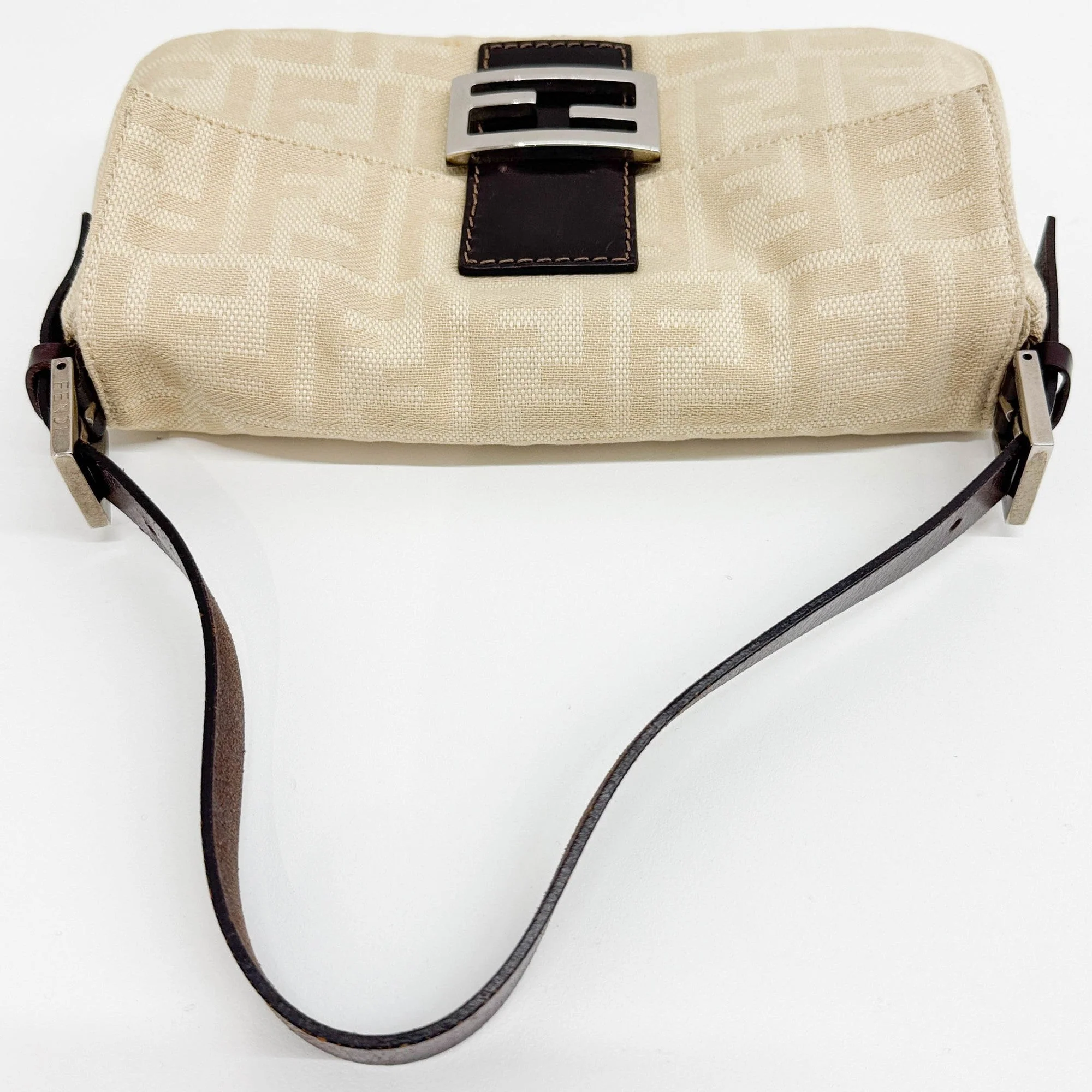 Zucca Baguette Beige Canvas Shoulder Bag - Image 6