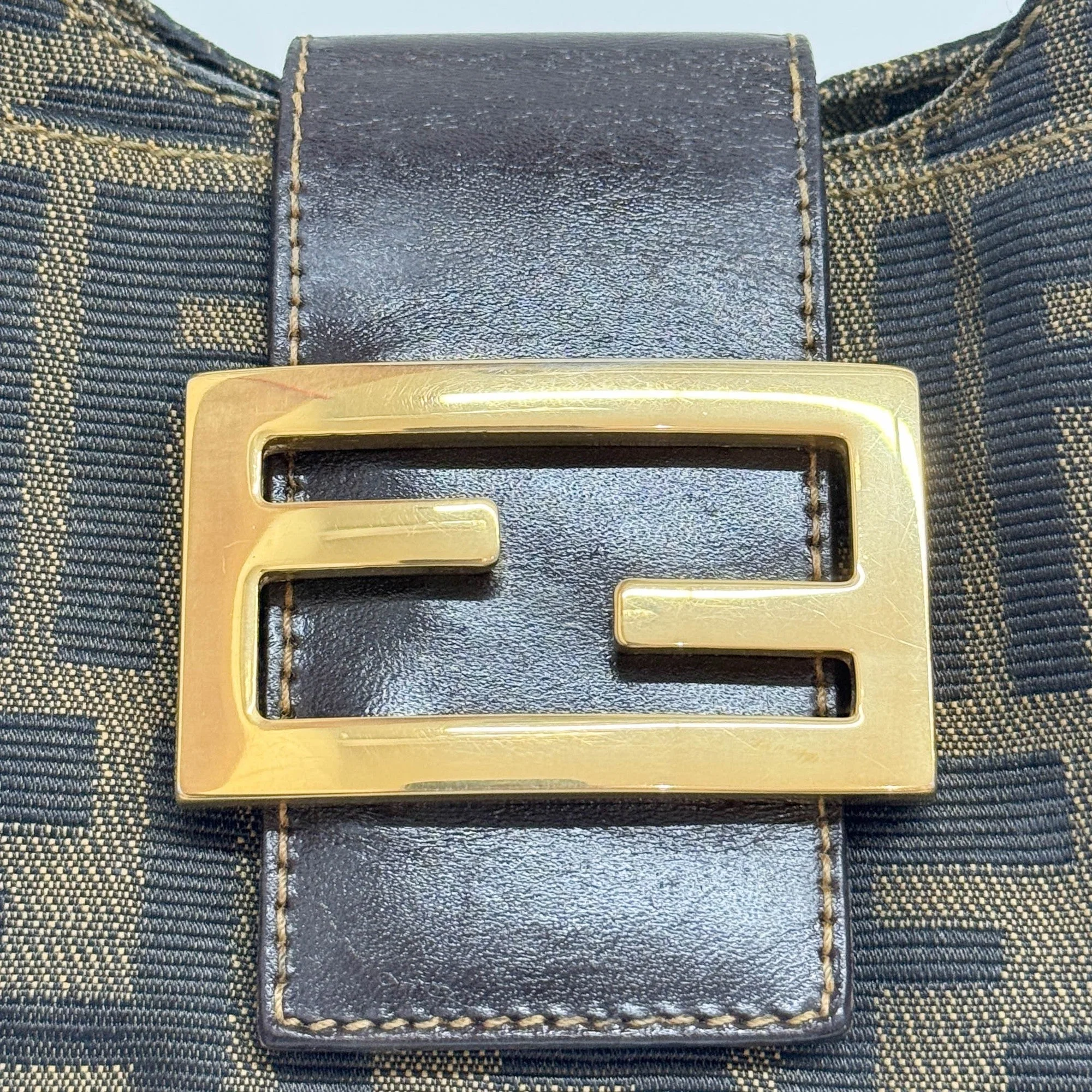 Zucca Brown Canvas Shoulder Bag - Image 13