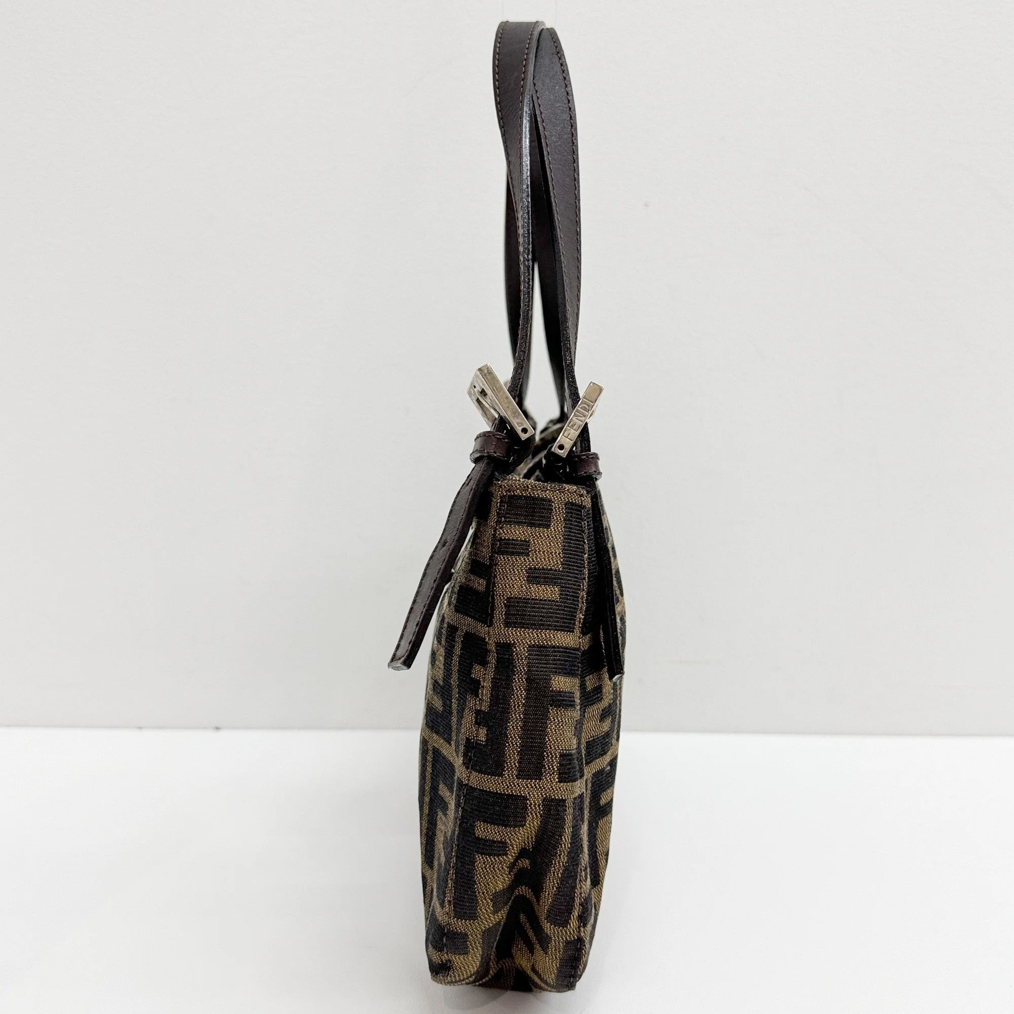 Zucca Brown Canvas Shoulder Bag - Image 5