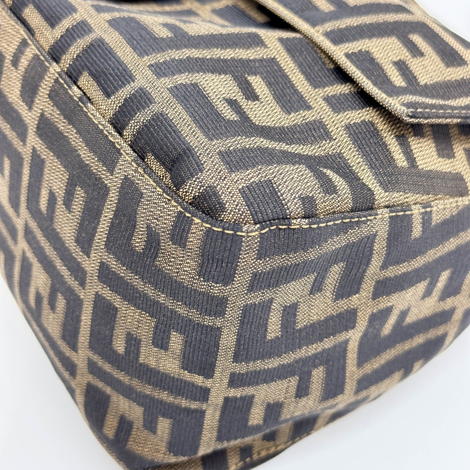 Zucca Mamma Baguette Brown Canvas Shoulder Bag - Image 9